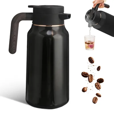 Thermoskanne 2 l, doppelwandig, Edelstahl, Quick-Press-Verschluss