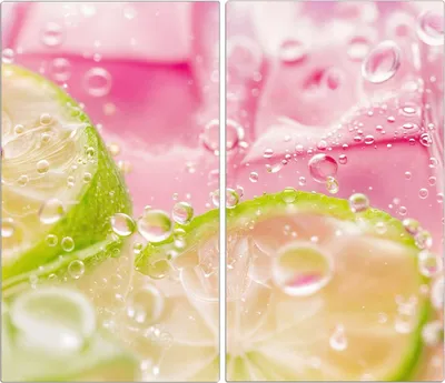 Produktbild von Spritzschutz Herdabdeckplatte Schneidebrett aus Glas Limetten Spritzer 2-Teilig (60x52cm)
