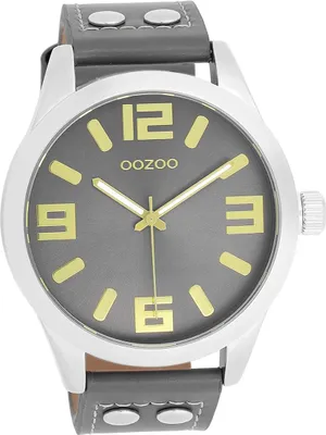 Produktbild von Oozoo Leder Damen Uhr Analog Quarzuhr Armband grau Timepieces D2UOC1087A