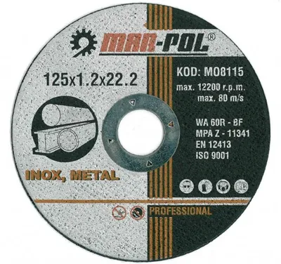 Obrázek produktu pro Řezný kotouč na kov 125 mm x 1,2 mm x 22,2 mm 00434