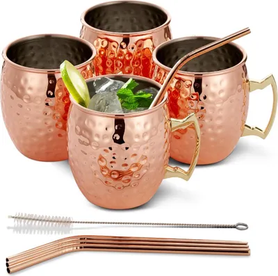 Produktbild von Oak & Steel Edelstahl Moscow Mule Gläser 4er-Set