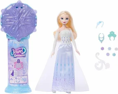 Image de Poupée Elsa Princesse Reveal Frozen, avec 10 Accessoires, Sceptre Flocon de Neige, JJY36