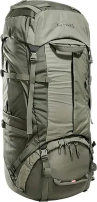 A studio shot of a large hiking backpack.