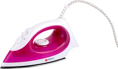 Produktbild von alpina Dampfbügeleisen 2000W - Bügeleisen mit Dampf- und Wassersprühfunktion, Einstellbare Temperatur, Wassertank 120ml, Edelstahlsohle, Rosa/Weiß
