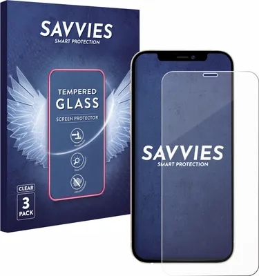 Produktbild von 3x Savvies Schutzglas für Apple iPhone 12 Pro Displayschutz 9H Glas klar transparent