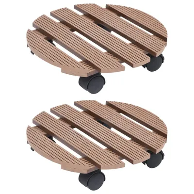 Immagine prodotto di VIDAXL -Pflanzenwagen 2 Stcs Ø30x7,5 cm HKC -Braun