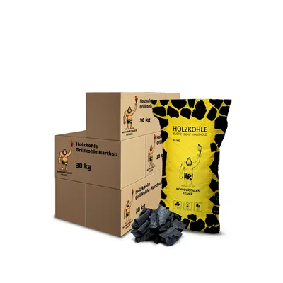 Produktbild von Neandertaler Feuer Holzkohle Grillkohle Buche - Charcoal BBQ 8 x 30 kg Kohle für Grill Smoker Kamin Grillholzkohle aus Laubholz Buchenholzkohle 240 kg