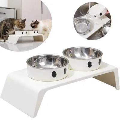 Produktbild von Katzennapf Erhöht, Futterstation Katzen Hundenapf, Fressnapf und Wassernapf für Katzen und kleine Hunde