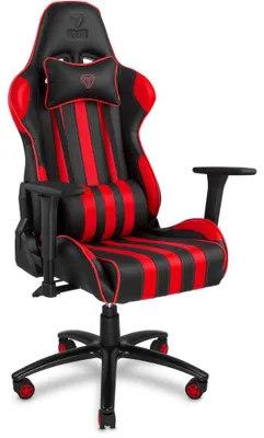 Gaming-Stuhl, schwarz/rot, verstellbar, PU-Leder, 150 kg max.