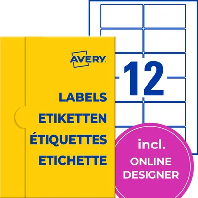 Produktbild von AVERY Zweckform P3463-100 Universal Etiketten (1.200 Klebeetiketten, 80x45mm auf