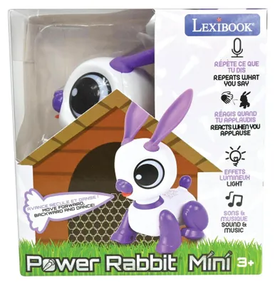 Produktbild von Power Rabbit Mini – Hasenroboter mit Licht- und Soundeffekten. Steuerung per Handklatschen. Wiederholungsfunktion.