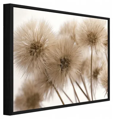 Produktbild von Bilder mit Rahmen Pusteblumen Blumen Boho - 120x80 cm - Wandbilder Wohnzimmer Schlafzimmer - Leinwand Bilder mit Rahmen Beige - PPR16142O20