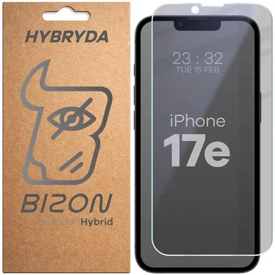 Produktbild von Hybridglas mit Privatschutzfilter für iPhone 17e, Bizon Hybrid Shadow, Matt