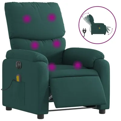 Produktbild von Massagesessel Elektrisch Dunkelgrün Stoff