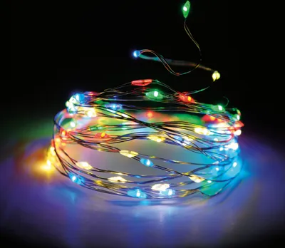 Produktbild von Lichterkette Draht 160 LED - bunt / multi - Innen + Außen - 8 Funktionen Timer