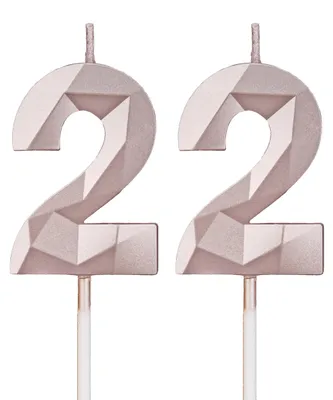 Produktbild von Geburtstagskerzen mit der Zahl 22 in Roségold