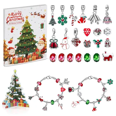 Imagen del producto de Calendario de Adviento Joyas 2026 Calendario de Navidad de 24 Días Calendario de Adviento de Joyería de 24 Días Rojo y Verde