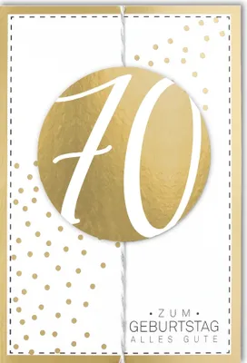 Produktbild von 70. Geburtstag - Glückwunschkarte im Format 11,5 x 17 cm mit