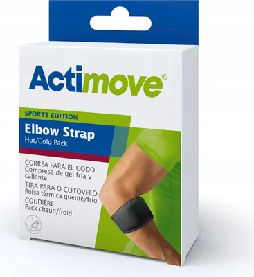 Produktbild von Actimove Verstellbare Ellenbogenbandage mit Wärme- und Kältepads, Schwarz, Universalgröße