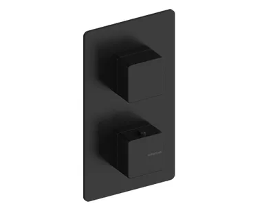 Produktbild von SANYCCES CUBO Unterputz 1-Weg-Duschbrausebatterie mit Thermostat, schwarz matt