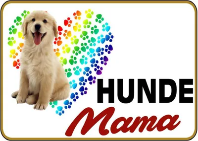 Produktbild von vianmo Holzschild 30x40 cm Hunde Mama Herz