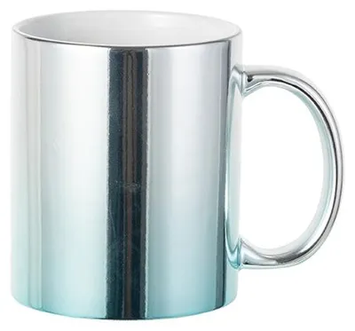 Produktbild von Tasse für Sublimation - Light Blue / Silver Chromeffekt - 11oz / 320ml