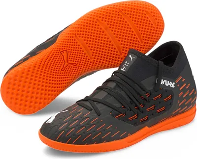 Produktbild von PUMA Future 6.3 Netfit IT Hallen Fußballschuhe Kinder puma black/puma white/shocking orange 30