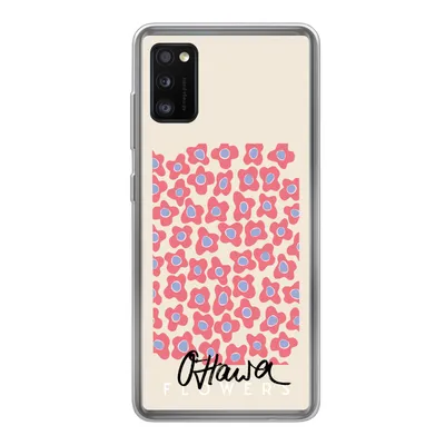 Produktbild von MuchoWow® Handyhülle Schutzhülle Hülle für Samsung Galaxy A41 Blume - Muster - Rosa Silikon Softcase Handy Hülle - Mobiltelefon