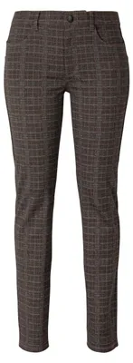 Immagine prodotto di Pantaloni da donna Stooker MILANO, modello JERSEY PRINT, con 5 tasche, vestibilità Magic Shape, taglia 44 (lunghezza 30), colore marrone a quadri