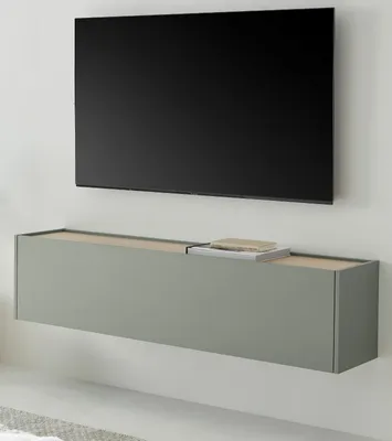 Produktbild von TV-Lowboard "Center" in Salbei Grün mit Eiche 150 cm Flat-TV Hängeschrank