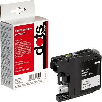 Produktbild von dots schwarz Druckerpatrone kompatibel zu brother LC-123BK