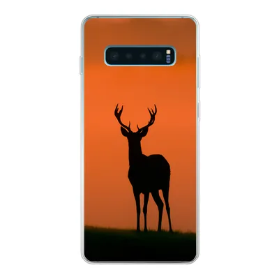 Produktbild von MuchoWow® Handyhülle Schutzhülle Hülle für Samsung Galaxy S10 Plus Hirsch - Scherenschnitt - Nebel Silikon Softcase Handy Hülle - Schutzhülle