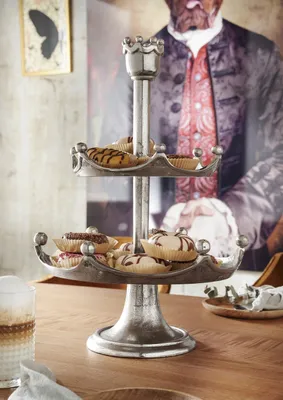 Produktbild von Deko-Etagere 41 x 57 x 41 cm aus Aluminium Silber