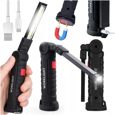 Pracovní stolní světlo 5v1 COB se svítilnou USB