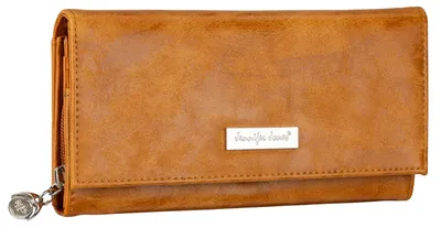 Produktbild von JENNIFER JONES Damen Geldbörse Geldbeutel Brieftasche Portemonnaie XXL Cognac (1109)