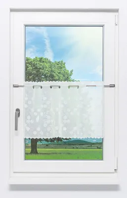 Produktbild von Scheibengardine Plauener Spitze - Kreisrund #1W (Bx H) 188cm * 40cm weiß