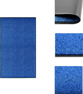 Produktbild von vidaXL Fußmatte Waschbar Blau 90x150 cm -  Fußmatten