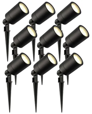 Image de Ledvion Lot de 9 LED Extérieur Spot IP65 3W 2700K GU10 dimmable piquet