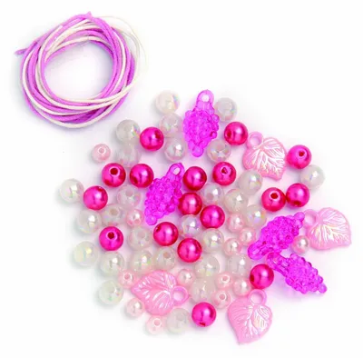 Produktbild von GLOREX Perlen-Set weiß-rosa-pink