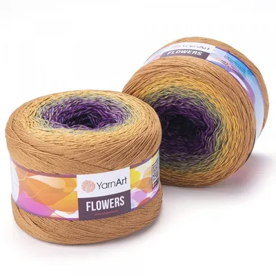 Produktbild von YarnArt Flowers 315: Farbverlaufsgarn 55% Baumwolle, 45%.Polyacryl, 1000 m, Nadelstärke 2,5 mm