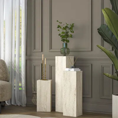 Produktbild von Skye Decor, Hochwertiges Nesting-Tischset (3 Teile) - Saphir-Eiche, 100% Melamin