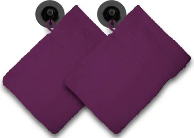 Produktbild von 2er Set Waschhandschuhe Waschlappen lila 16x21 cm Frottee Baumwolle Frottierware