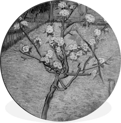 Produktbild von MuchoWow® Aluminium Wandkreis Blühender Birnbaum - Vincent van Gogh Ø 60 cm Wanddeko Modern Wohnzimmer - Wand Kreis - Wandbild - Schlafzimmer - Aluminium Bild - Kinderzimmer - Wohnzimmer Dekoration - Wandschmuck