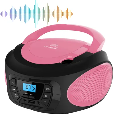 Produktbild von Cyberlux Tragbarer CD-Player Kinder Radio CD-Radio Stereoanlage Boombox pink