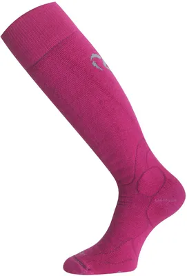 Image de Chaussettes de ski en mérinos roses, modèle WMS, pour un confort durable