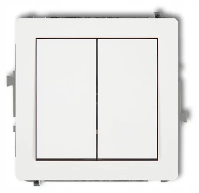 Immagine prodotto di Interruttore a due pulsanti Karlik DECO, bianco opaco, da incasso