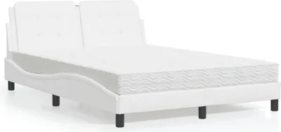Obrázek produktu pro vidaXL Rám postele bez matrace "Zadar" bílý 140x190 cm Imitace kůže