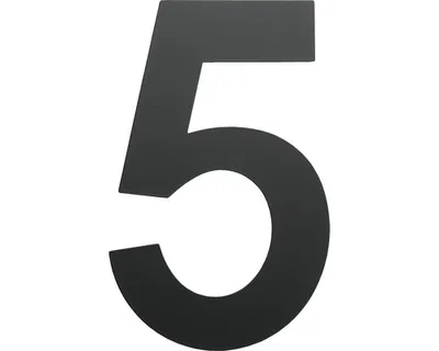 Obrázek produktu pro Domovní číslo "5" černé, 15 cm