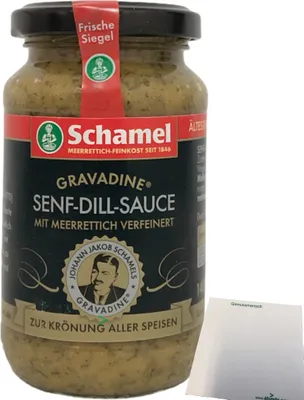 Produktbild von Schamel Senf-Dill-Sauce Gravadine mit Meerrettich verfeinert 1er Pack (1x140ml Glas) + usy Block