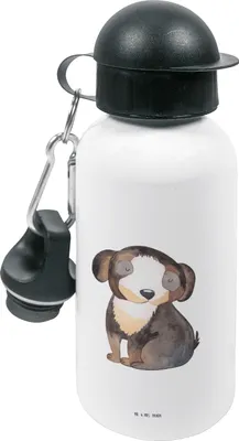 Produktbild von Mr. & Mrs. Panda Trinkflasche Hund Entspannen - Weiß - Geschenk, für den Kindergarten, Wasserflasche, Kinder, Niedlich, Sportflasche, Sprüche, Entspannt, Getränkeflasche